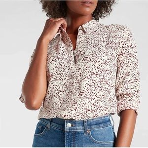 Express Women Printed Two Pocket Portofino Shirt